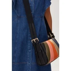 Oliver Bonas Blue Trapeze Curved Striped Cross-Body Bag -Oliver Bonas Shop unnamed file 1941