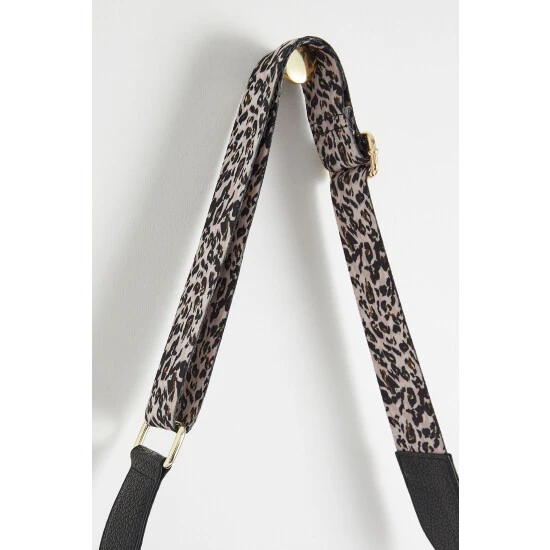 Oliver Bonas Betty Leopard Print Slouch Semi Circle Belt Black Bag 7 Oliver Bonas Betty Leopard Print Slouch Semi Circle Belt Black Bag - Image 5