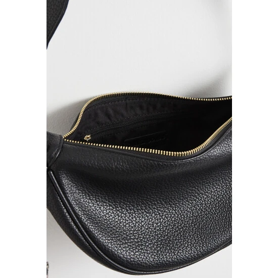 Oliver Bonas Betty Leopard Print Slouch Semi Circle Belt Black Bag 8 Oliver Bonas Betty Leopard Print Slouch Semi Circle Belt Black Bag - Image 6