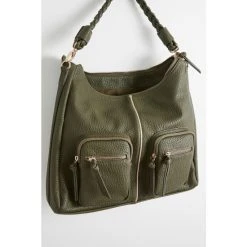 Oliver Bonas Khaki Green Mina Plait Strap Tote Bag -Oliver Bonas Shop unnamed file 1986