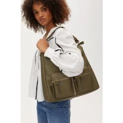Oliver Bonas Khaki Green Mina Plait Strap Tote Bag -Oliver Bonas Shop unnamed file 1990