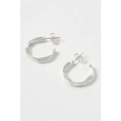Oliver Bonas Silver Tone Arley Hoop Earrings