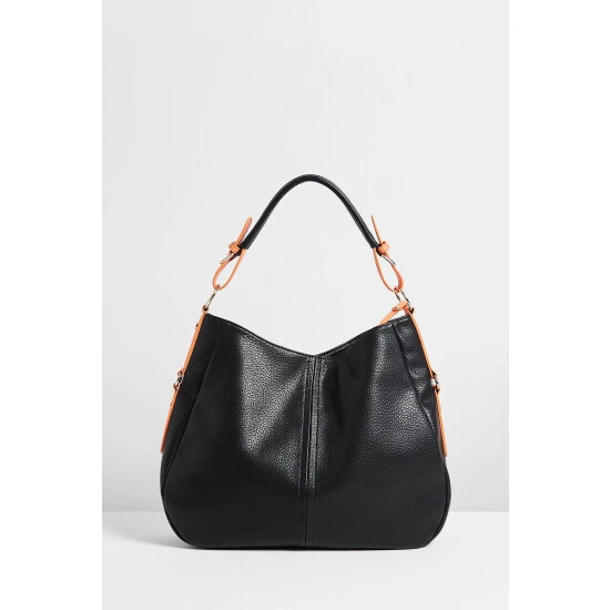 Oliver Bonas Black Debbie Slouch Black And Orange Tote Bag 3 Oliver Bonas Black Debbie Slouch Black And Orange Tote Bag