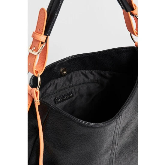 Oliver Bonas Black Debbie Slouch Black And Orange Tote Bag 7 Oliver Bonas Black Debbie Slouch Black And Orange Tote Bag - Image 5