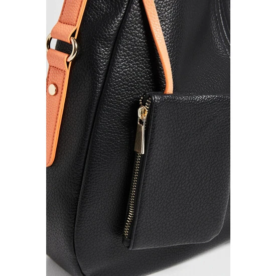 Oliver Bonas Black Debbie Slouch Black And Orange Tote Bag 8 Oliver Bonas Black Debbie Slouch Black And Orange Tote Bag - Image 6