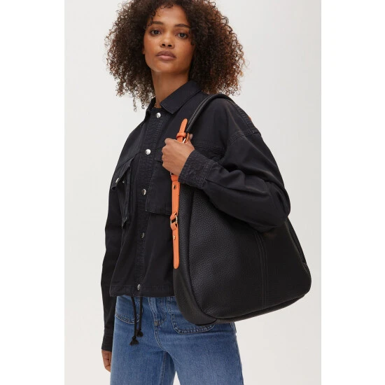 Oliver Bonas Black Debbie Slouch Black And Orange Tote Bag 11 Oliver Bonas Black Debbie Slouch Black And Orange Tote Bag - Image 9