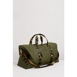 Oliver Bonas Hattie Natural Leopard Strap Green Rectangular Weekend Bag -Oliver Bonas Shop unnamed file 2023
