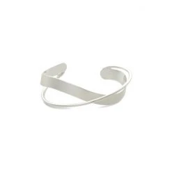 Oliver Bonas Silver Plated Agatha Twist Plated Brass Bangle