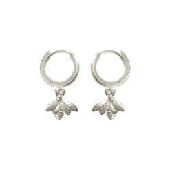 Oliver Bonas Sterling Silver Bee Huggie Earrings