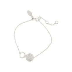 Oliver Bonas Silver Tone Double Disc Bracelet