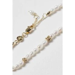 Oliver Bonas Edith Beaded White Pearl Gold Plated Chain Bracelet -Oliver Bonas Shop unnamed file 2100