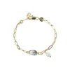 Oliver Bonas Grey Blythe Charm Paua Shell & Pearl Drop Gold Plated Chain Bracelet -Oliver Bonas Shop unnamed file 2104