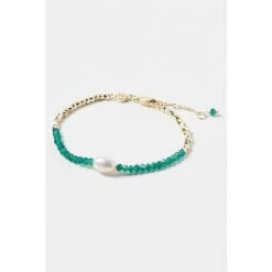 Oliver Bonas Green Geila Beaded Jade And Pearl Gold Plated Chain Bracelet -Oliver Bonas Shop unnamed file 2115