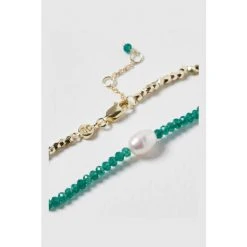 Oliver Bonas Green Geila Beaded Jade And Pearl Gold Plated Chain Bracelet -Oliver Bonas Shop unnamed file 2117