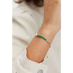 Oliver Bonas Green Geila Beaded Jade And Pearl Gold Plated Chain Bracelet -Oliver Bonas Shop unnamed file 2119