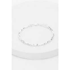 Oliver Bonas Silver Tone Hali Nugget Bead Bracelet