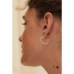 Oliver Bonas Heart Twist Outline Silver Hoop Earrings -Oliver Bonas Shop unnamed file 215