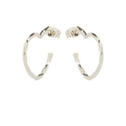 Oliver Bonas Heart Twist Outline Silver Hoop Earrings -Oliver Bonas Shop unnamed file 216