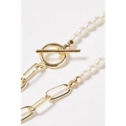 Oliver Bonas Womens White Odina Half Chain & Pearl Fob Clasp Gold Plated Brass Bracelet -Oliver Bonas Shop unnamed file 2165