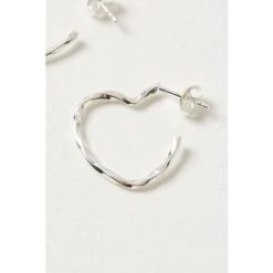 Oliver Bonas Heart Twist Outline Silver Hoop Earrings -Oliver Bonas Shop unnamed file 217