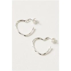 Oliver Bonas Heart Twist Outline Silver Hoop Earrings -Oliver Bonas Shop unnamed file 219