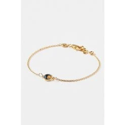 Oliver Bonas Grey Lottie Curved Abalone Shell Inlay Disc Gold Plated Chain Bracelet