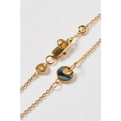 Oliver Bonas Grey Lottie Curved Abalone Shell Inlay Disc Gold Plated Chain Bracelet -Oliver Bonas Shop unnamed file 2202