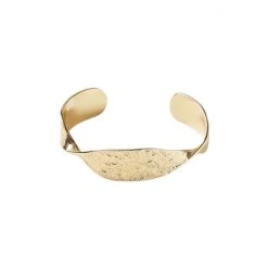 Oliver Bonas Gold Sculptural Twist Gold Plated Cuff Bangle
