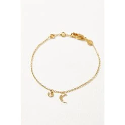 Oliver Bonas Luna Engraved Moon & Disc Gold Plated Brass Bracelet -Oliver Bonas Shop unnamed file 2225