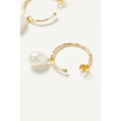 Oliver Bonas Maya Stone Charm Drop Gold Plated Hoop Earrings -Oliver Bonas Shop unnamed file 227