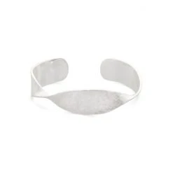 Oliver Bonas Silver Plated Brass Sculptural Twist Plated Cuff Bangle