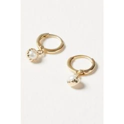 Oliver Bonas Alula Round Pearl Drop Gold Plated Huggie Earrings -Oliver Bonas Shop unnamed file 231
