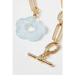 Oliver Bonas Gold Gali Blue Flower T Bar Chain Bracelet -Oliver Bonas Shop unnamed file 2317