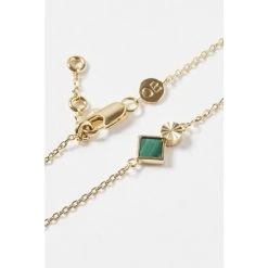 Oliver Bonas Corliss Square Stone & Engraved Disc Malachite, Gold Plated Brass Bracelet -Oliver Bonas Shop unnamed file 2324