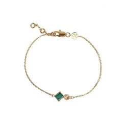 Oliver Bonas Corliss Square Stone & Engraved Disc Malachite, Gold Plated Brass Bracelet -Oliver Bonas Shop unnamed file 2325
