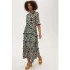 Oliver Bonas Green Daisy Print Tiered Midi Dress -Oliver Bonas Shop unnamed file 2326