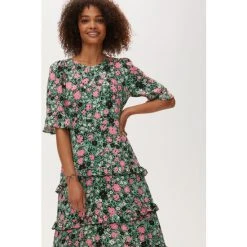 Oliver Bonas Green Daisy Print Tiered Midi Dress -Oliver Bonas Shop unnamed file 2328