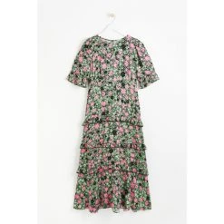 Oliver Bonas Green Daisy Print Tiered Midi Dress -Oliver Bonas Shop unnamed file 2329