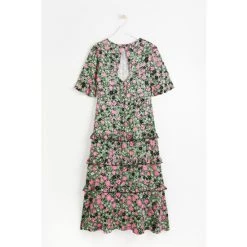 Oliver Bonas Green Daisy Print Tiered Midi Dress -Oliver Bonas Shop unnamed file 2330