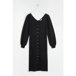 Oliver Bonas Button Through Knitted Black Midi Dress -Oliver Bonas Shop unnamed file 2339