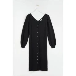 Oliver Bonas Button Through Knitted Black Midi Dress -Oliver Bonas Shop unnamed file 2344