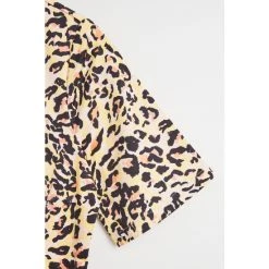 Oliver Bonas Brown Neutral Animal Print Yellow Mini Shirt Dress -Oliver Bonas Shop unnamed file 2349
