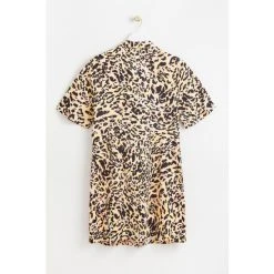 Oliver Bonas Brown Neutral Animal Print Yellow Mini Shirt Dress -Oliver Bonas Shop unnamed file 2351