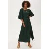 Oliver Bonas Green Jacquard Midi Dress