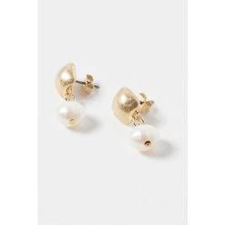 Oliver Bonas White Ottileigh Square And Pearl Drop Stud Earrings -Oliver Bonas Shop unnamed file 237