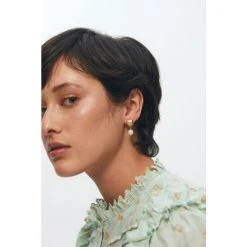 Oliver Bonas White Ottileigh Square And Pearl Drop Stud Earrings -Oliver Bonas Shop unnamed file 239