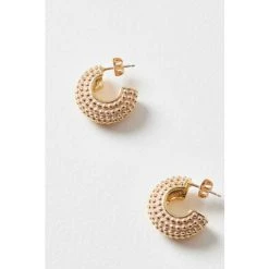 Oliver Bonas Gold Hali Textured Dot Mini Hoop Earrings -Oliver Bonas Shop unnamed file 249