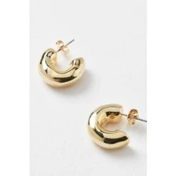 Oliver Bonas Gold Cari Chunky Mini Hoop Earrings -Oliver Bonas Shop unnamed file 256