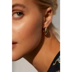 Oliver Bonas Gold Cari Chunky Mini Hoop Earrings -Oliver Bonas Shop unnamed file 259