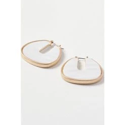 Oliver Bonas White Elle Shell Inlay Flat Hoop Earrings -Oliver Bonas Shop unnamed file 268